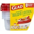 thumbnail image 1 of Gladware Holiday Food Storage Containers With Reversible Gift Tags 5 Count 24Oz, 1 of 6