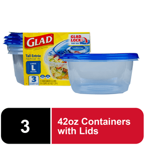 Gladware Tall Entrée 42oz Large Square Containers 3ct