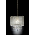 thumbnail image 1 of Gladwell Glam Trim Crystal Chandelier with Sheer Shade , Gold, 1 of 3