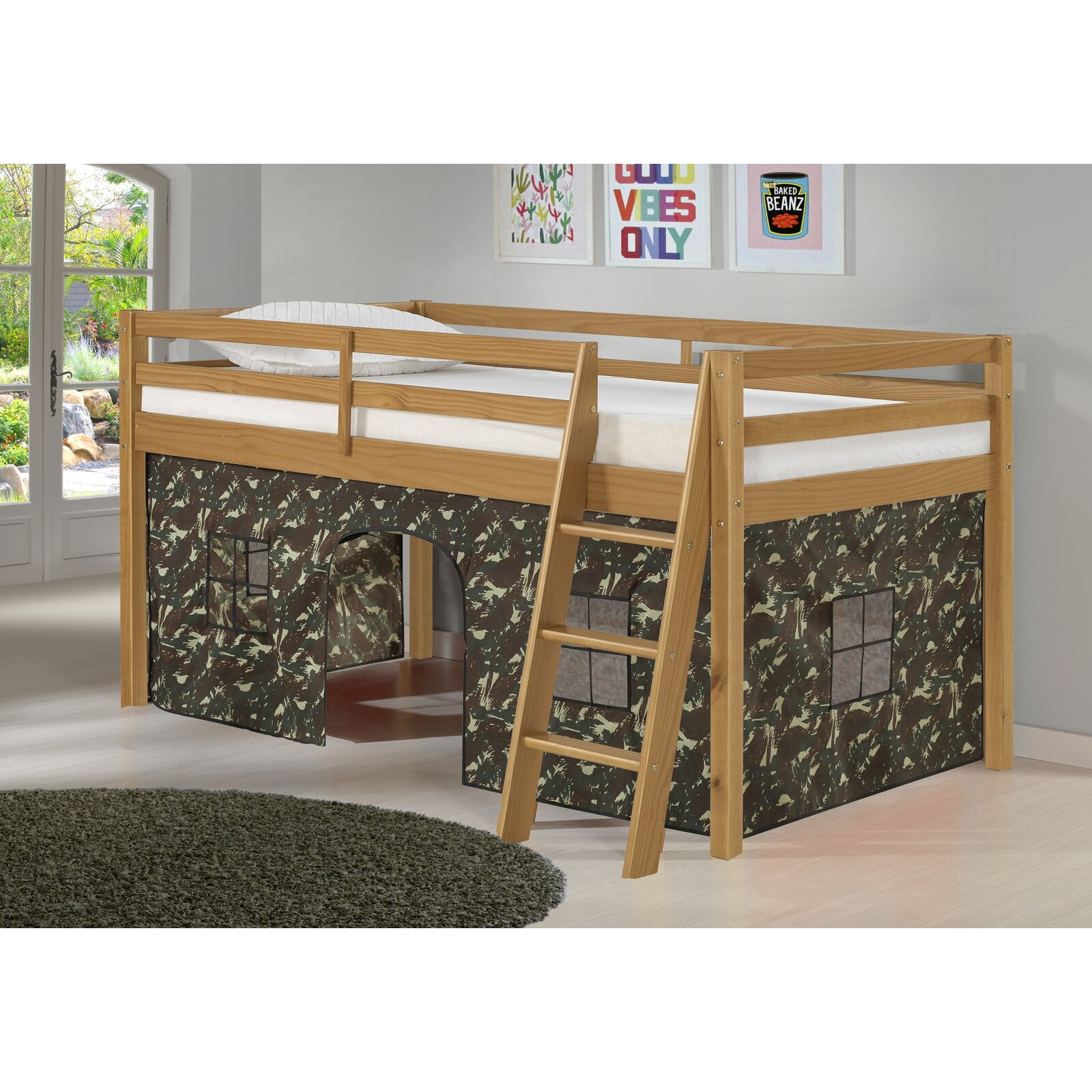 Gladwin Bottom Tent Twin Low Loft Bed