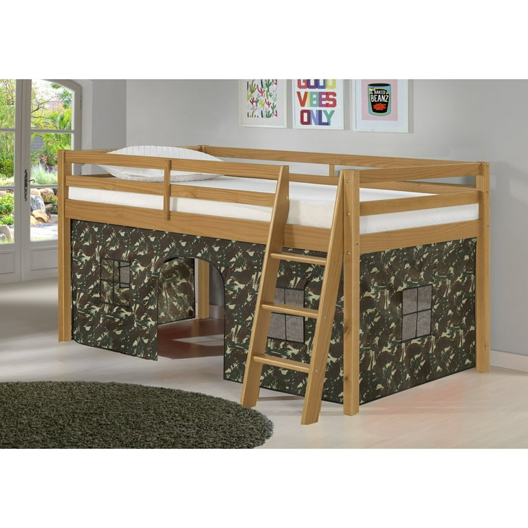 Gladwin junior twin low cheap loft bed with tent