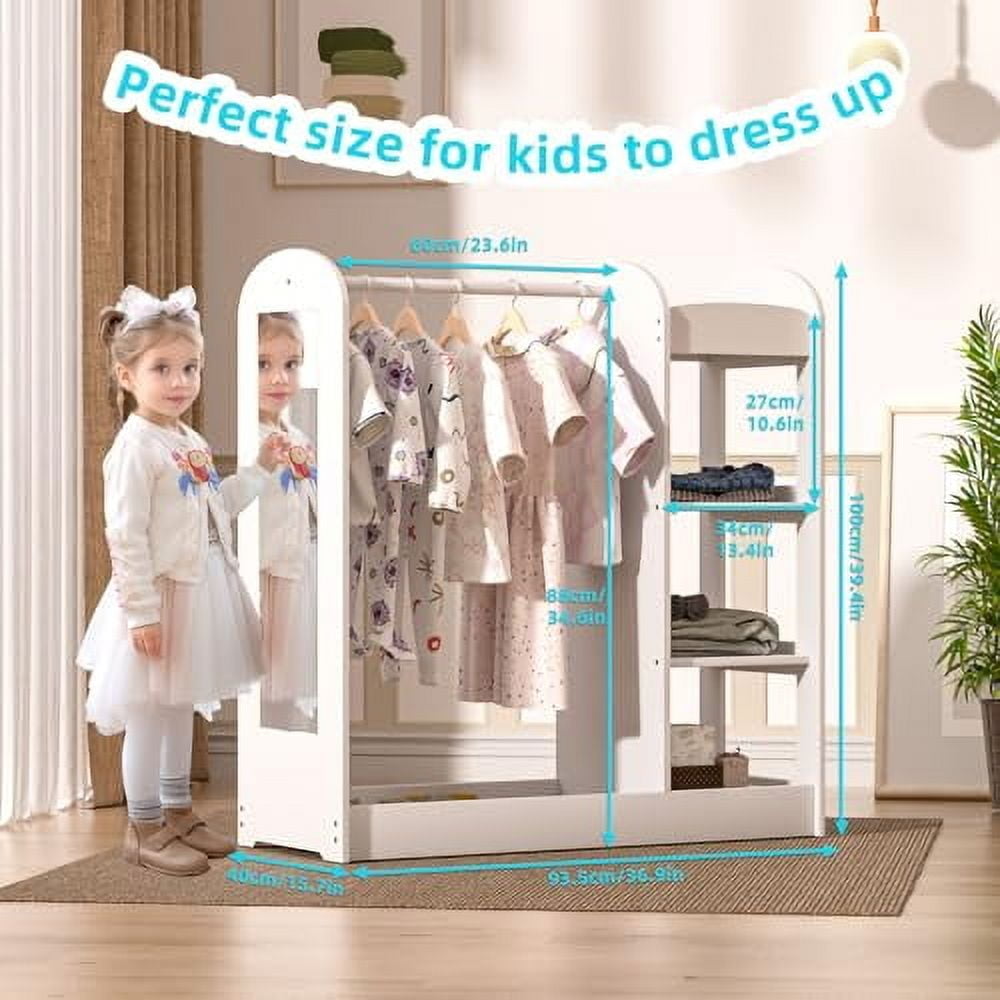 Glaf Kids Dress up Storage with Full Length Mirror, Kids Armoire ...