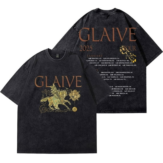 Glaive 2025 Tour Unisex Fashionable Crewneck Short Sleeve Cotton Wash Tee