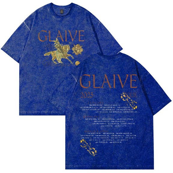 Glaive World Tour 2025 Merch Cotton T-Shirt Wash Tee Women Men Short Sleeve Crewneck Tee