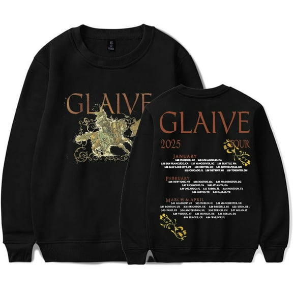 Glaive World Tour 2025 Merch Sweatshirt Women Men Casual Crewneck Long Sleeve Pullover Clothes