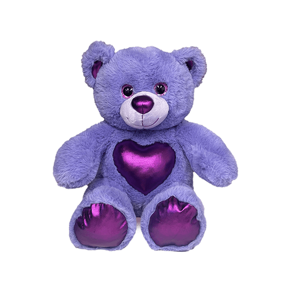 Glam 16 Inch Purple Teddy Bear Plush Soft Stuffed Animal Toy