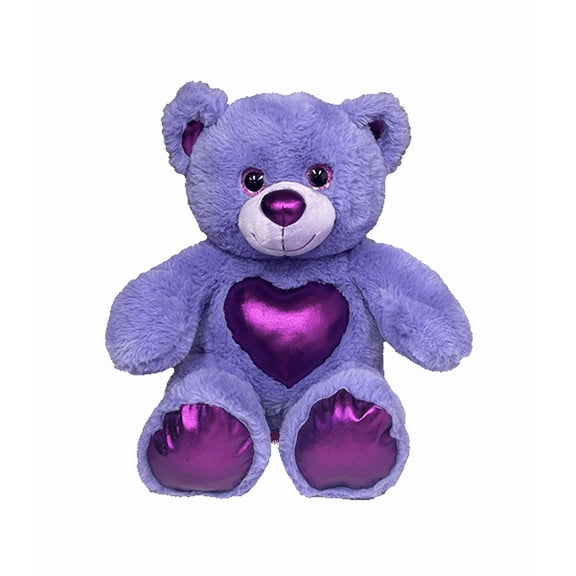 Glam 16 Inch Purple Teddy Bear Plush Soft Stuffed Animal Toy