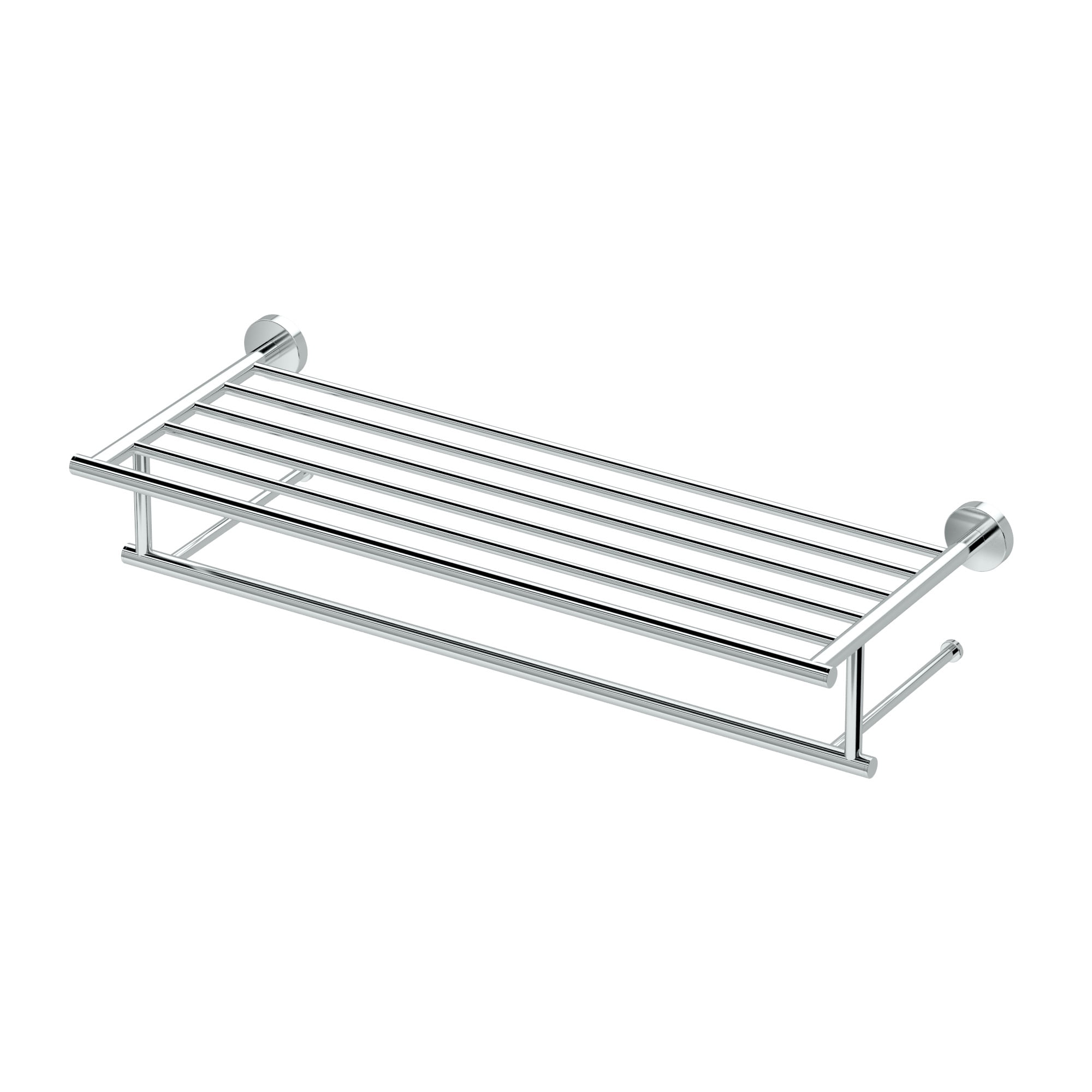 Polished Chrome 24" Wall Mounted Towel Rack with Bar