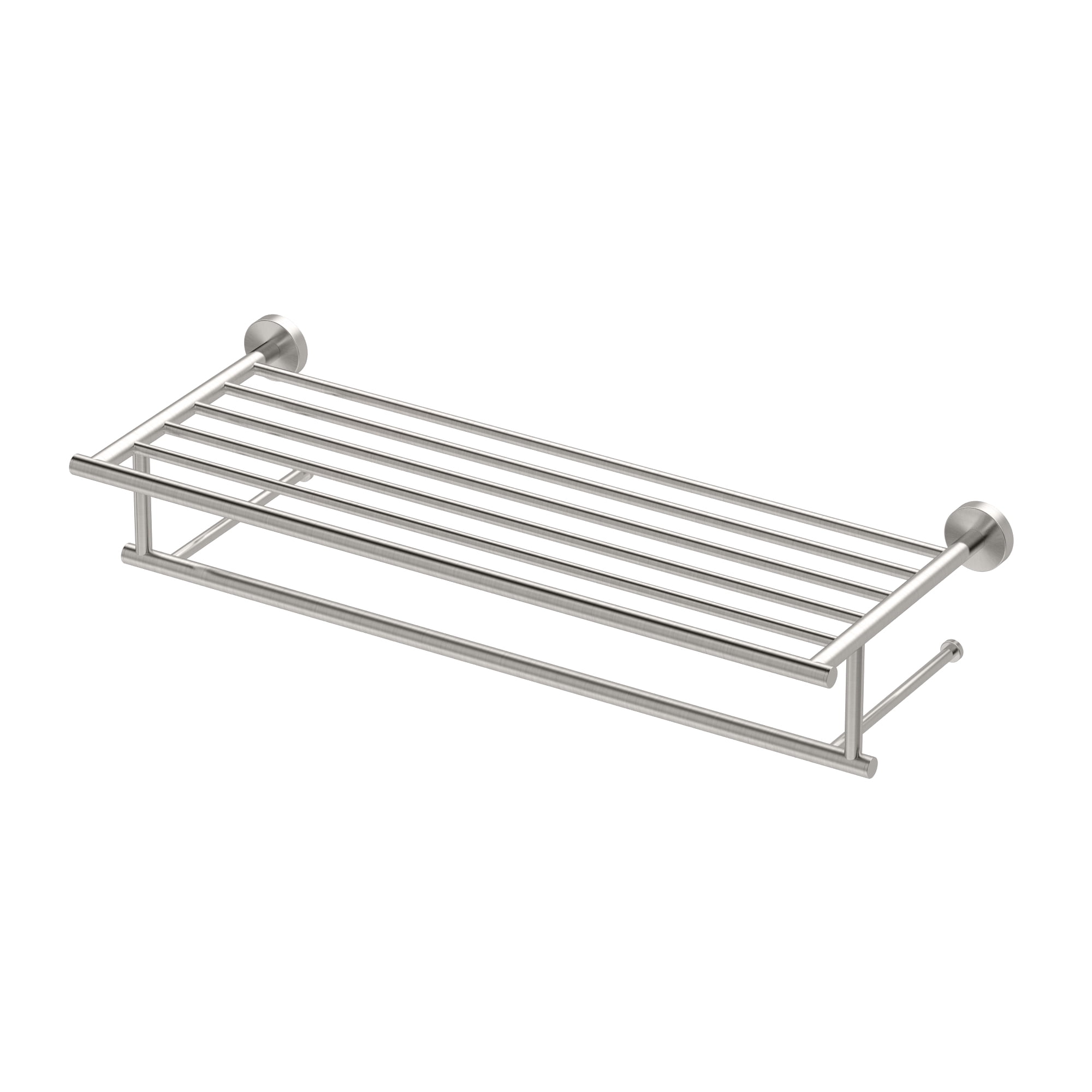 Satin Nickel Wall Mounted 25.75" Towel Rack with Bar