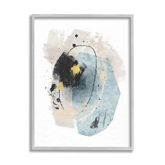 Glam Accent Contemporary Shapes Abstract Graphic Art Gray Framed Art Print Wall Art