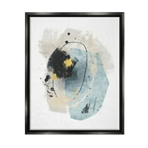 Glam Accent Contemporary Shapes Abstract Graphic Art Jet Black Framed Art Print Wall Art