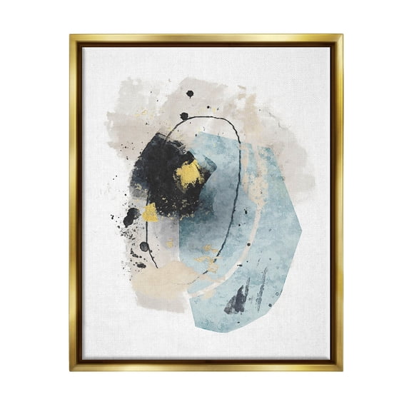 Glam Accent Contemporary Shapes Abstract Graphic Art Metallic Gold Framed Art Print Wall Art