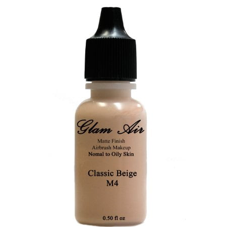 Glam Air Airbrush M4 Classic Beige Water Based Matte Foundation Makeup Ideal for Normal to Oily Skin - 996, 0.50 oz