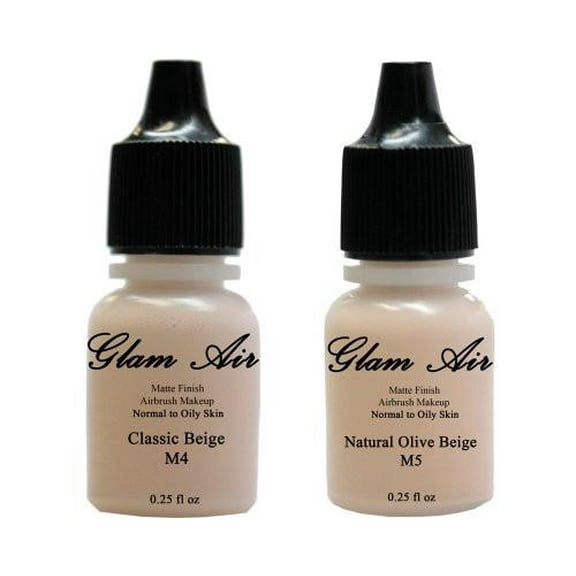 Glam Air Airbrush Water-based Foundation in Set of Two (2) Assorted Light Matte Shades M4-M5 0.25oz