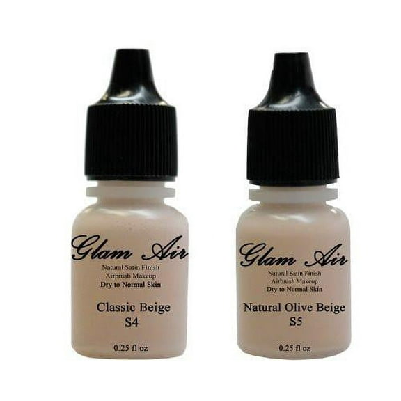 Glam Air Airbrush Water-based Foundation in Set of Two (2) Assorted Light Satin Shades (For Normal to Dry Light/Fair Skin)S4-S5