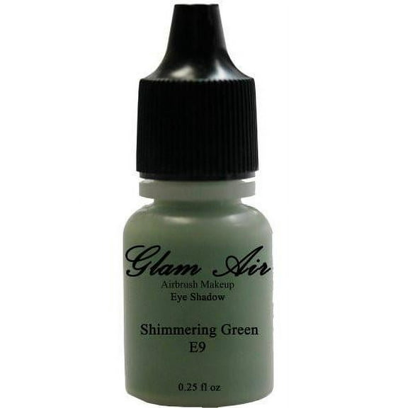 Glam Air Airbrushsh Eye Shadow s Water-based 0.25 Fl. Oz. Bottles of Eyeshadow( Choose Your s From Menu) (E9- SHIMMERY GREEN)