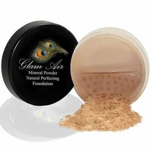 Glam Air Mineral Powder Natural Foundation Makeup, Water Based Foundation Choose Matte or Satin Finish for Flawless Looking Skin - Medium Loose, 0.25oz