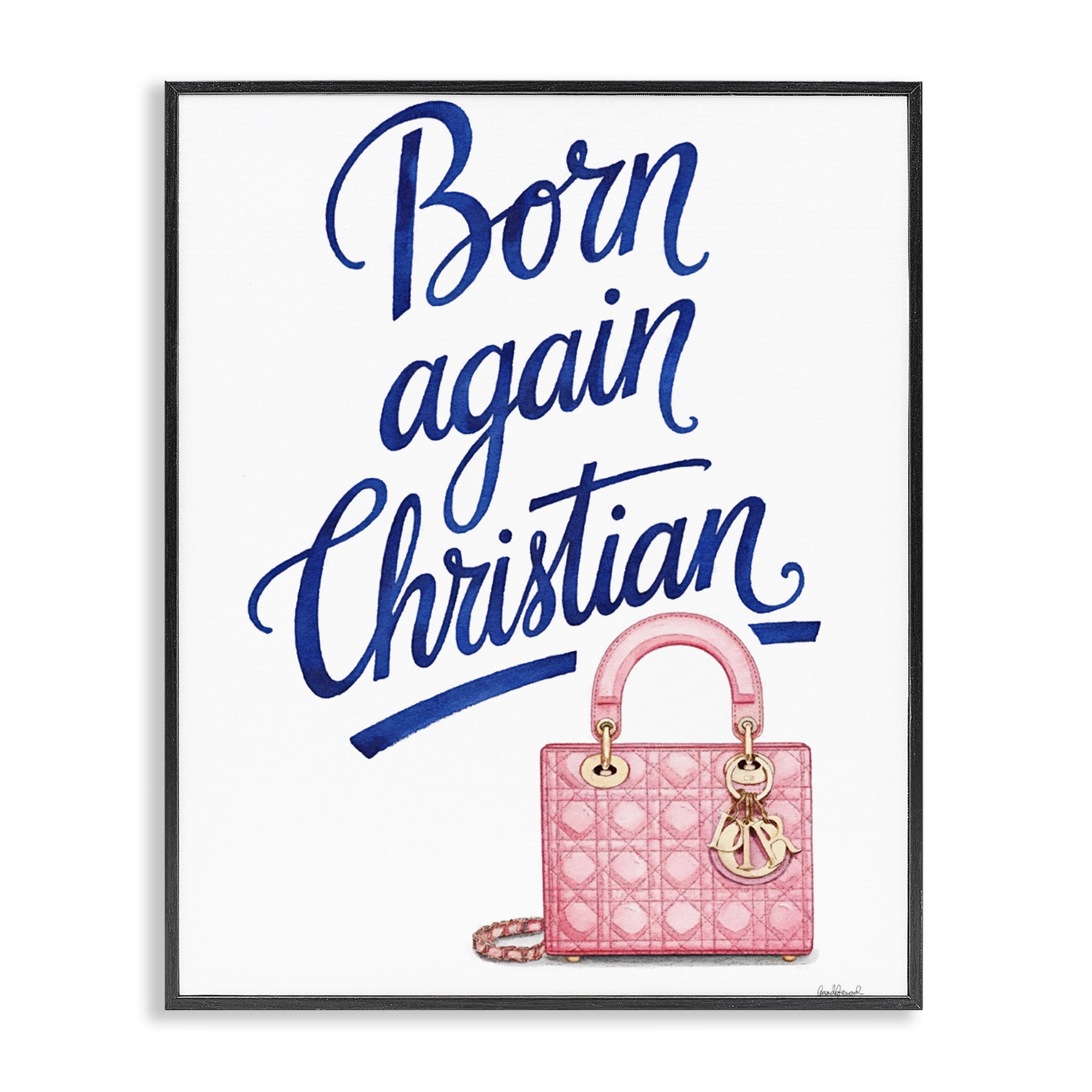 Glam Born Again Christian Black Framed Giclee Art, design by Amanda Greenwood
