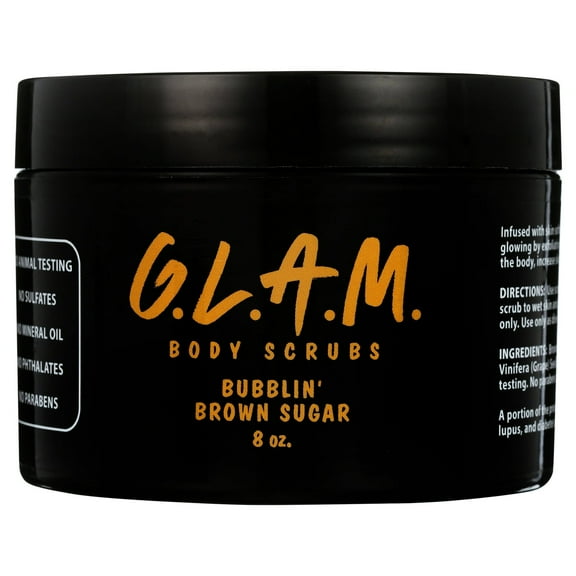 Glam Bubblin Brown Sugar Body Scrub, 8 Oz