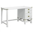 thumbnail image 1 of Glam Campaign Single-File Desk in Glossy White, 1 of 10