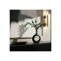 Glam Ceramic Vase - Modern Ceramic Decorative Accent for Home, Office, Bedroom & Living Room - Matte Finish - 24" Gray