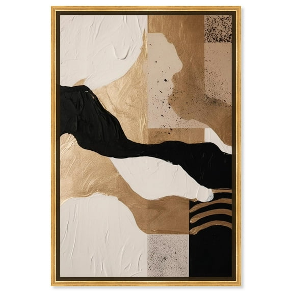 Glam Conditions Canvas Modern Neutral Wall Art by Art Remedy, Gold Frame, 30" x 45"