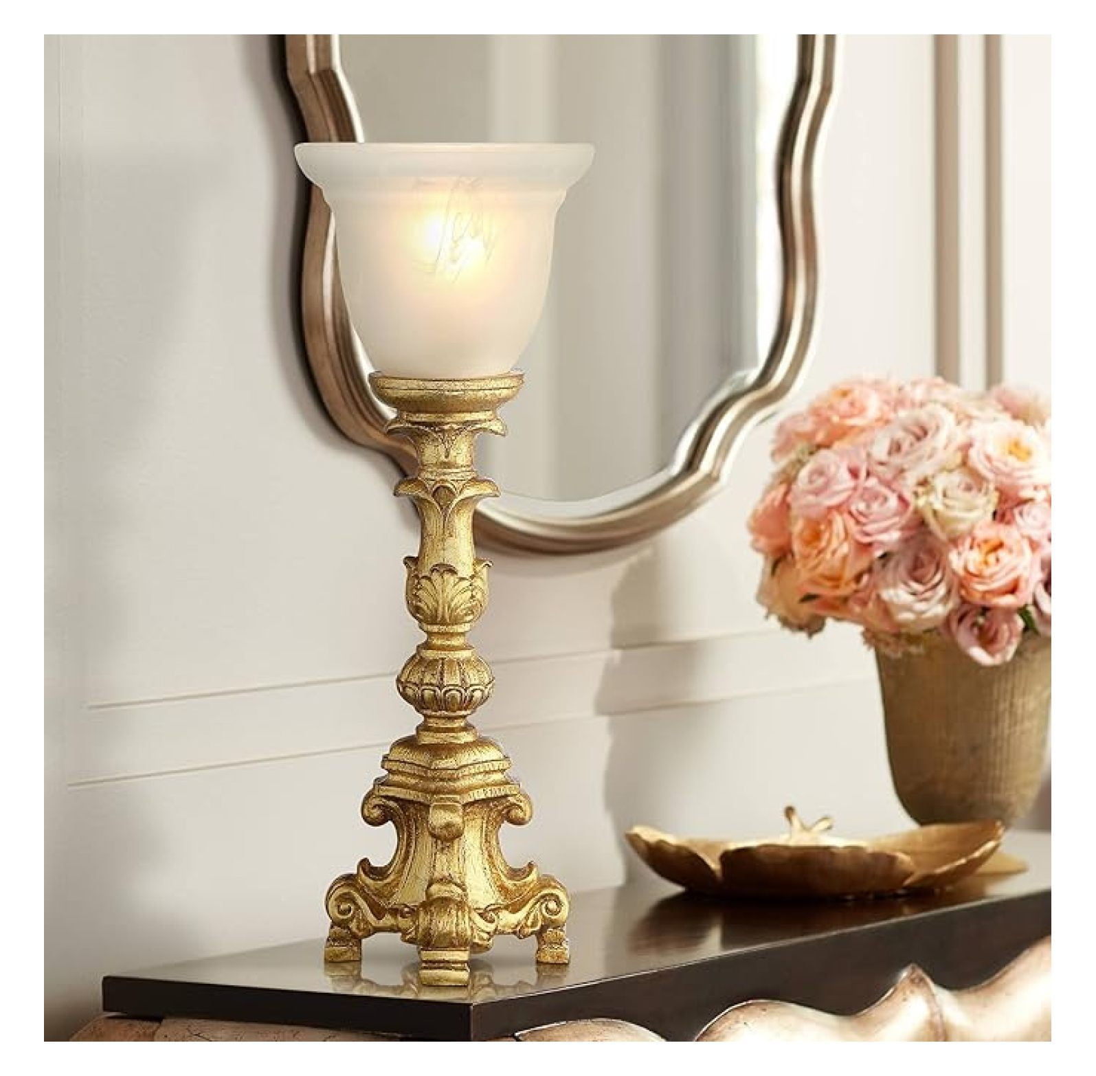 Glam Console 18 Inch French Style Uplight - Bedside Nightstand Living ...