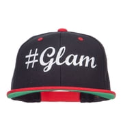Glam Embroidered Two Tone Snapback - Black Red OSFM