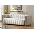 thumbnail image 1 of Glam Fabric Upholstered Solid Wood Frame 82.7" Art Deco Sofa, 1 of 4