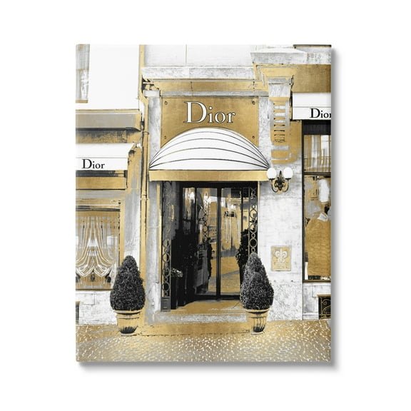 Glam Fashion Designer Clothing Storefront Urban City Town & City Photograph Gallery-Wrapped Canvas Print Wall Art