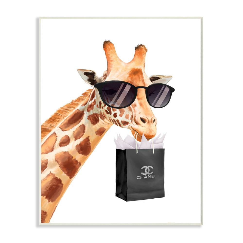 Glam Fashion Giraffe Animal Painting Oversized Wall Plaque Art by Ziwei Li