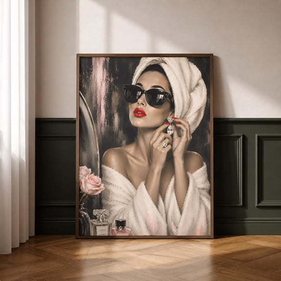 Glam Fashion Vanity Wall Art Print, Unframed Paper Poster 8x10in