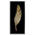thumbnail image 1 of Stupell Industries Eclectic Glam Feather Black & Gold Black Floating Frame Canvas Art, 11 x 25, by Kim Allen, 1 of 8