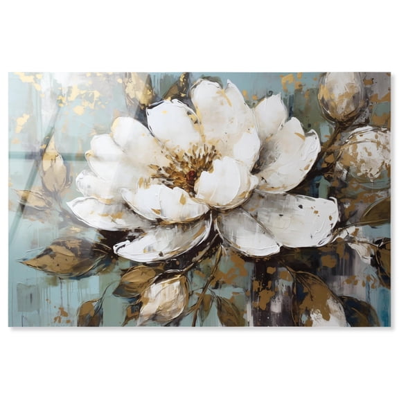 Glam Flower Acrylic Print Pink Floral Wall Art by Art Remedy, Ready to Hang, 36 x 24