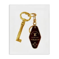 Glam Gold Key Fashion Canvas Wall Art, design by Ziwei Li