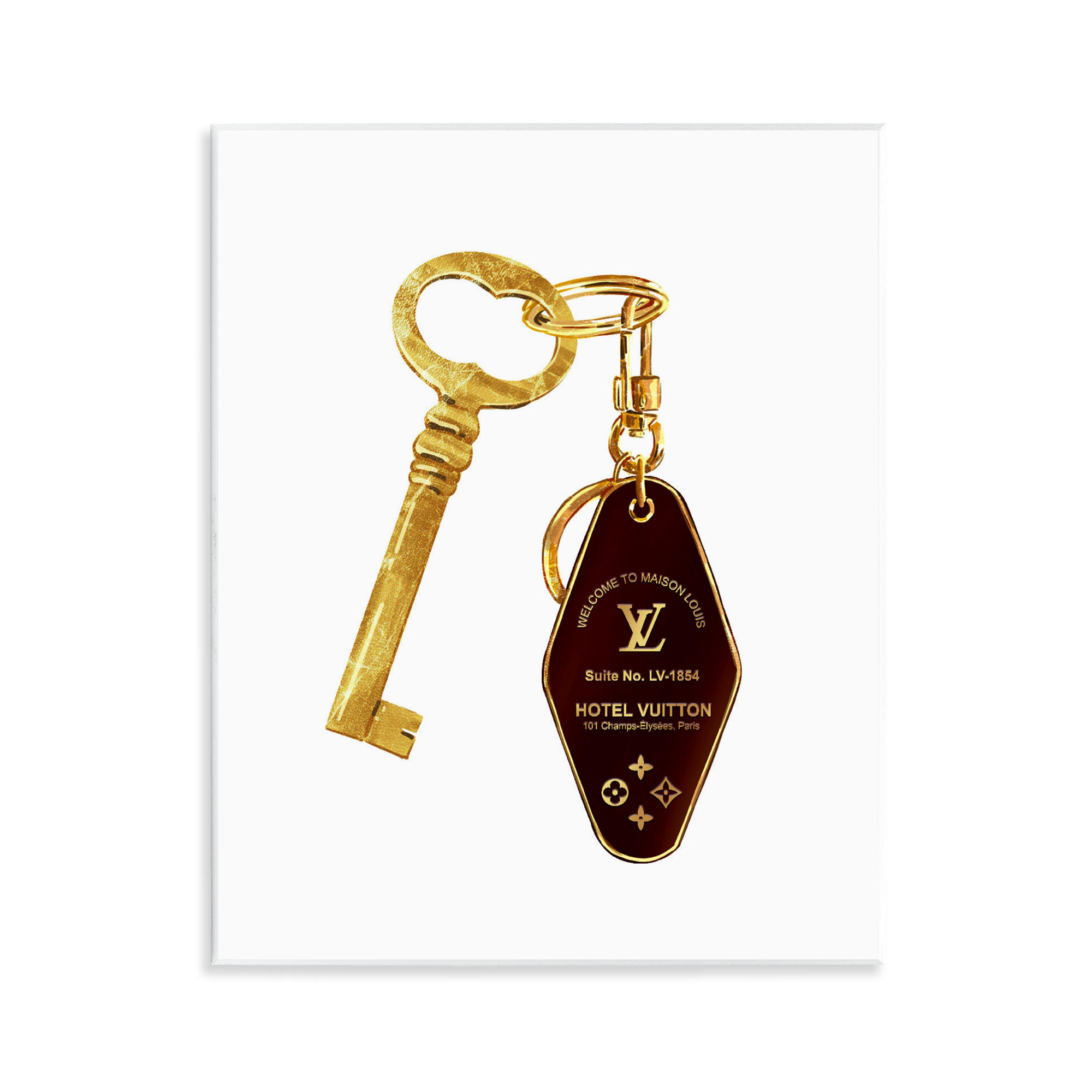 Glam Gold Key Fashion Wall Plaque Art, design by Ziwei Li - Walmart.com