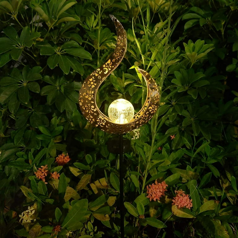 Garden Solar Light Outdoor Decorations, Moon Decor, Crackle Glass Ball Metal Garden Stake Light,Waterproof LED Lights for for Pathway, Lawn, Patio, Yard Garden Solar Light Outdoor Decorations, Moon Decor, Crackle Glass Ball Metal Garden Stake Light,Waterproof LED Lights for for Pathway, Lawn, Patio, Yard