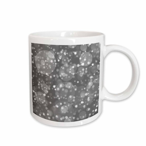 3drose, Glam Igray Bokeh Circles Pattern, 11oz Mug