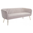 thumbnail image 1 of Glam Ivory Channeled Velvet with Gold Sofa, 1 of 10