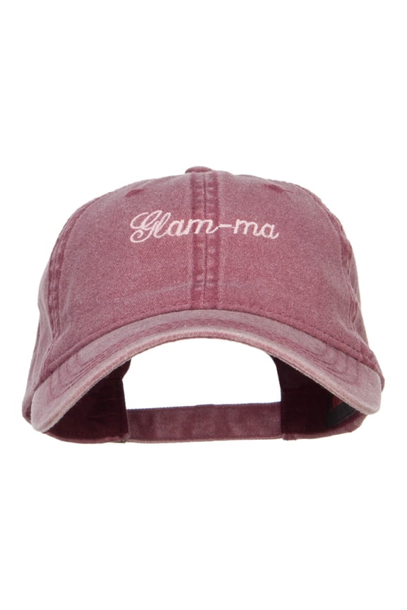 Glam Ma Embroidered Washed Cap - Maroon OSFM