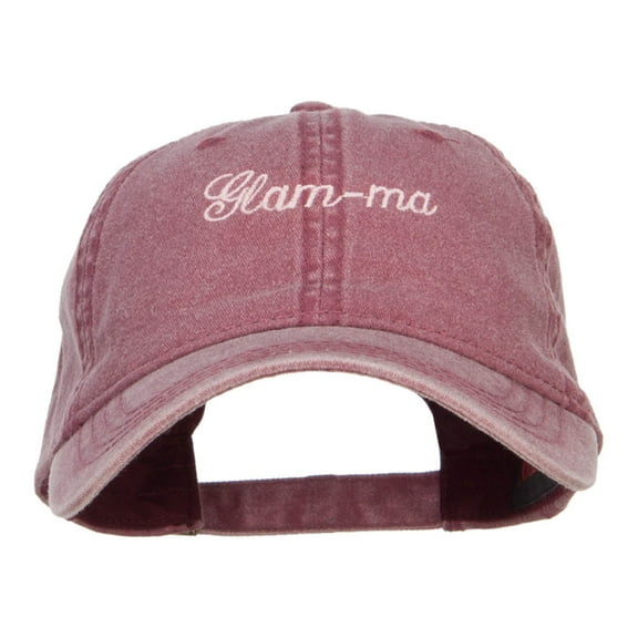 Glam Ma Embroidered Washed Cap - Maroon OSFM