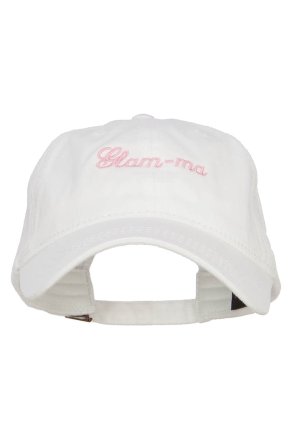 Glam Ma Embroidered Washed Cap - White OSFM