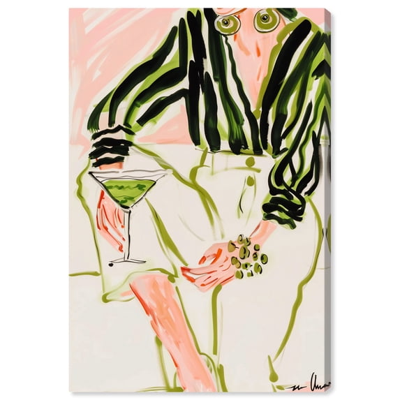 Glam Martini Canvas Boho Colorful Wall Art by Art Remedy, Gallery Wrapped, 24" x 36"