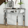 thumbnail image 1 of Glam Mirror Console Table Half Moon Sofa Table Entryway Table with 1-Drawer for Living Room Furniture, 1 of 9
