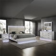 thumbnail image 1 of Glam Modern Upholstered LED King 4PC Bedroom Set Made With Wood in White, 1 of 17