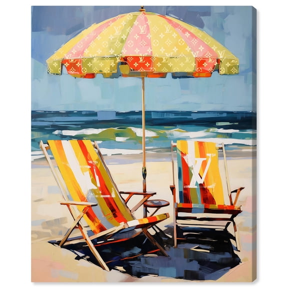 Glam Partners at the Beach Canvas Glam Coastal Wall Art by Art Remedy, Gallery Wrapped, 36" x 54"