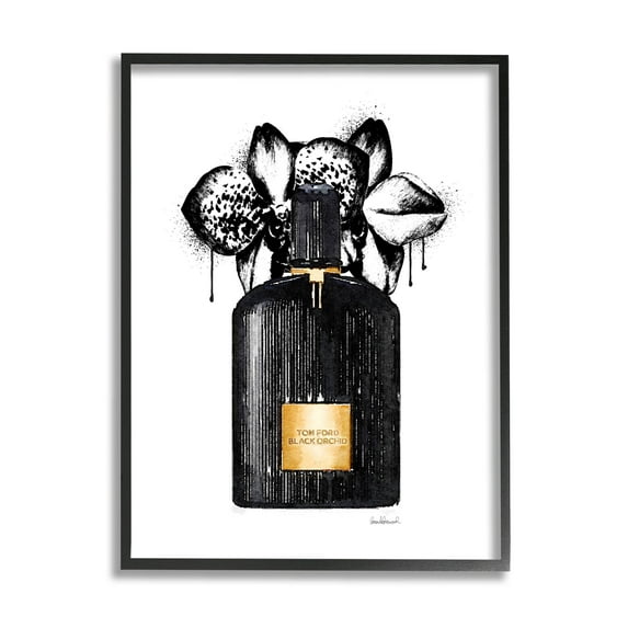 Glam Perfume Urban Drip Beauty & Fashion Graphic Art Black Framed Art Print Wall Art