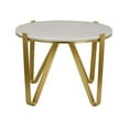 thumbnail image 1 of Benjara Glam Plant Stand Table- White Marble- Gold Metal Texture Legs- 25 Inch, 1 of 5