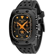 GLAM ROCK Men's Gulfstream Black Silicone Band IP Steel Case Swiss Quartz Analog Watch GR70106