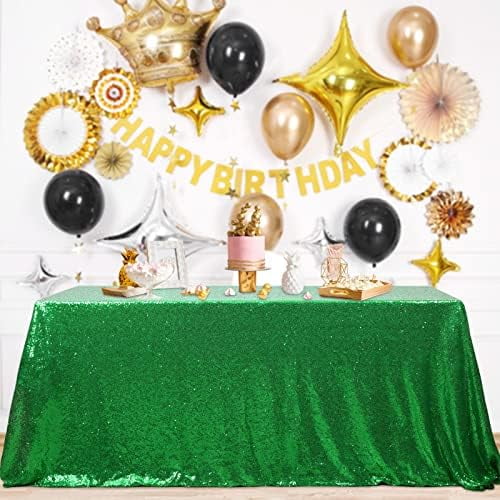 Glam Sequin Tablecloth Christmas Table Cloth Sequin Table Overlays 13ft Carnival Fabric Decorative for Picnic Banquet Irish Party Kitchen Dining Room-90x156inch